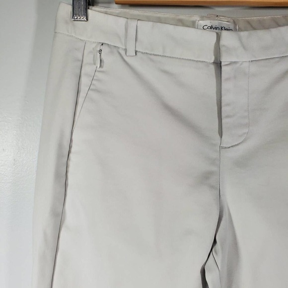 Calvin Klein Flat Front Khaki Trousers Slacks Tan Size 2 - Picture 2 of 11